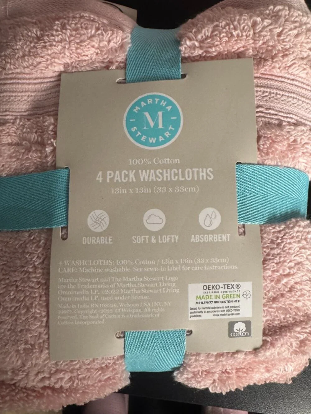 8 Pc 100% Cotton Martha Stewart Pink Bath Towel Set 2 Bath 2 Hand 4 Washcloths